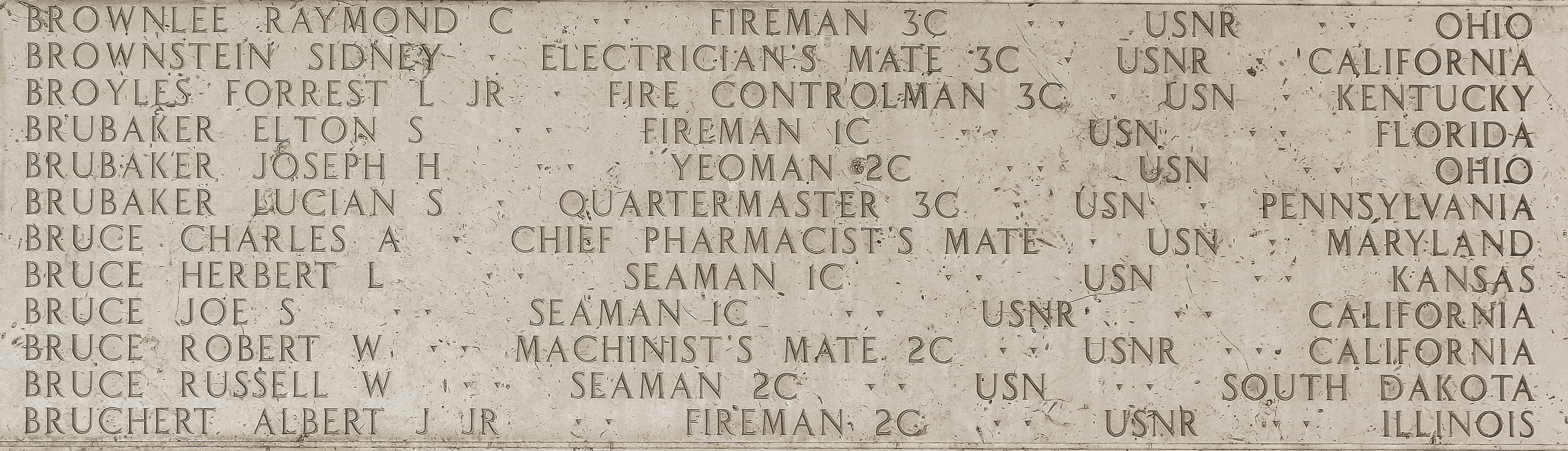 Elton S. Brubaker, Fireman First Class